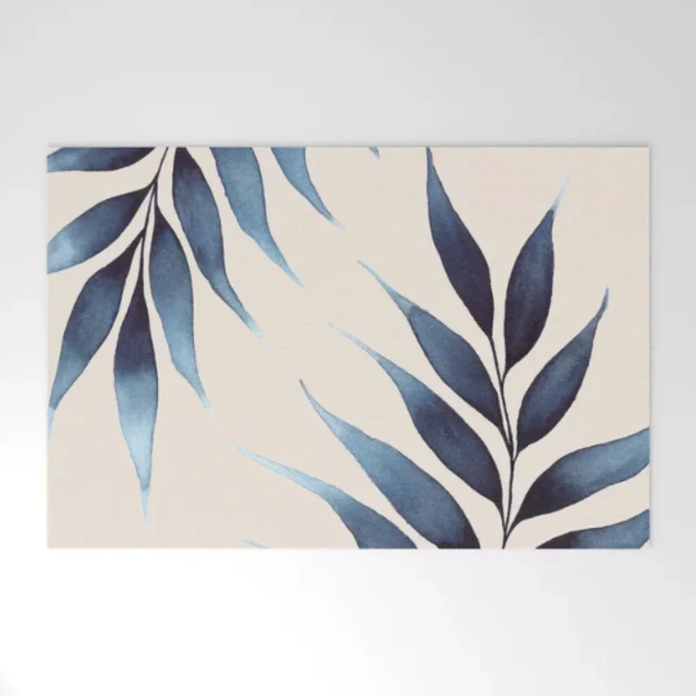 NIP Society6 Soc6 Blue Botanicals No. 6 Welcome Door Mat 30
